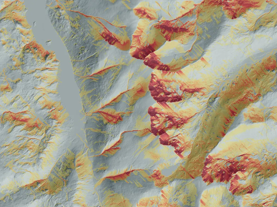 Spatial Terrain relative avalanche exposure model over four-metre LiDAR terrain around Helvellyn in the Lake District